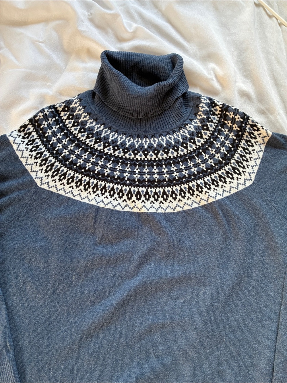 LL Bean cotton cashmere fair isle size 2X